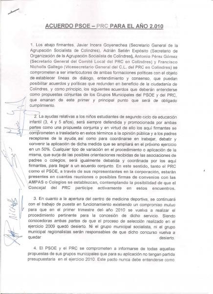Documento 1  Acuerdo 2010, PSOE-PRC en Colindres