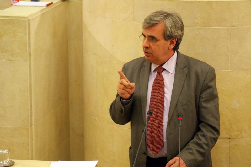 Rafael de la Sierra durante su intervenci?n en el Pleno del Parlamento
