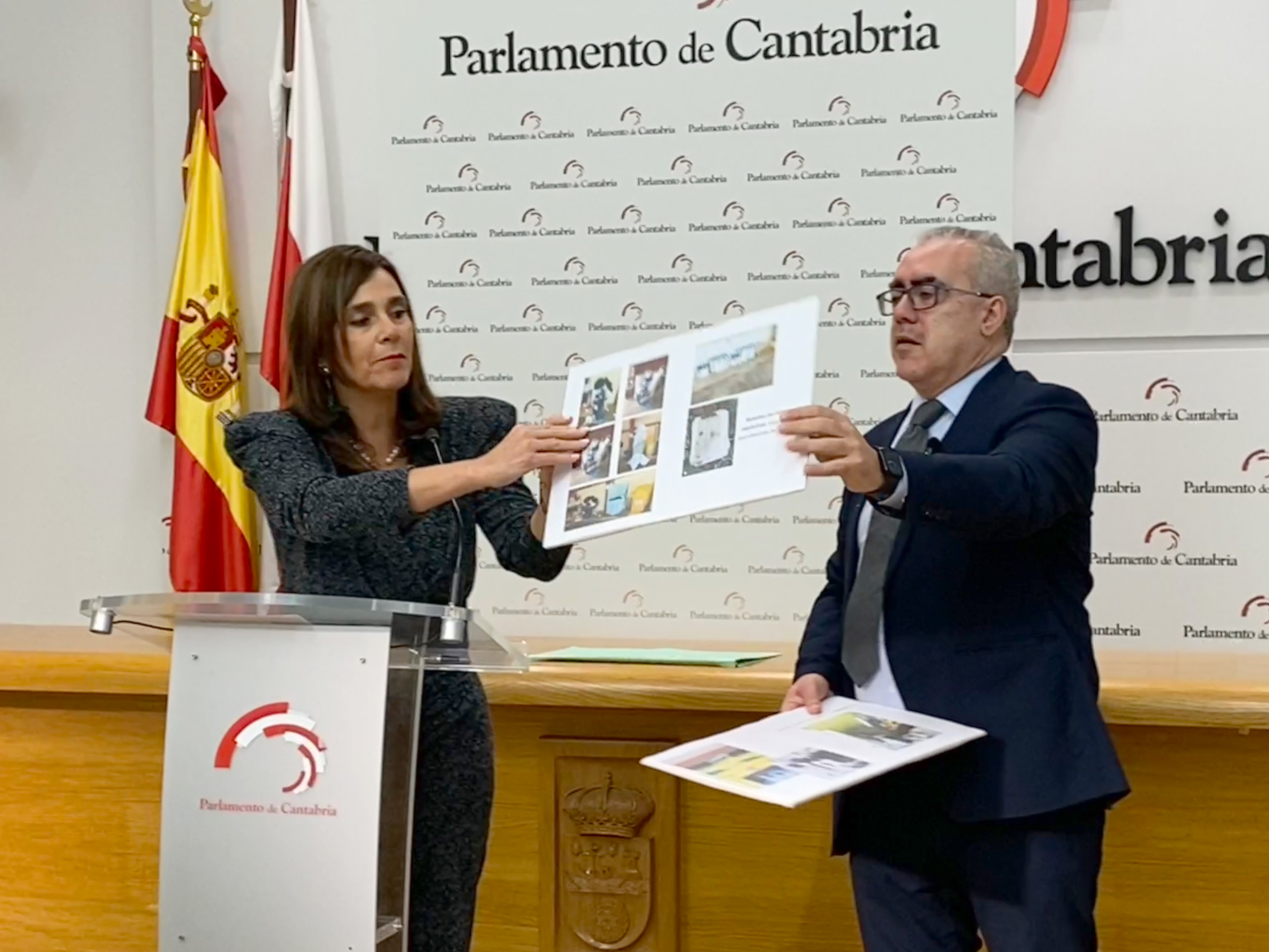 Paula Fernández y Pedro Hernando en la rueda de prensa de hoy
