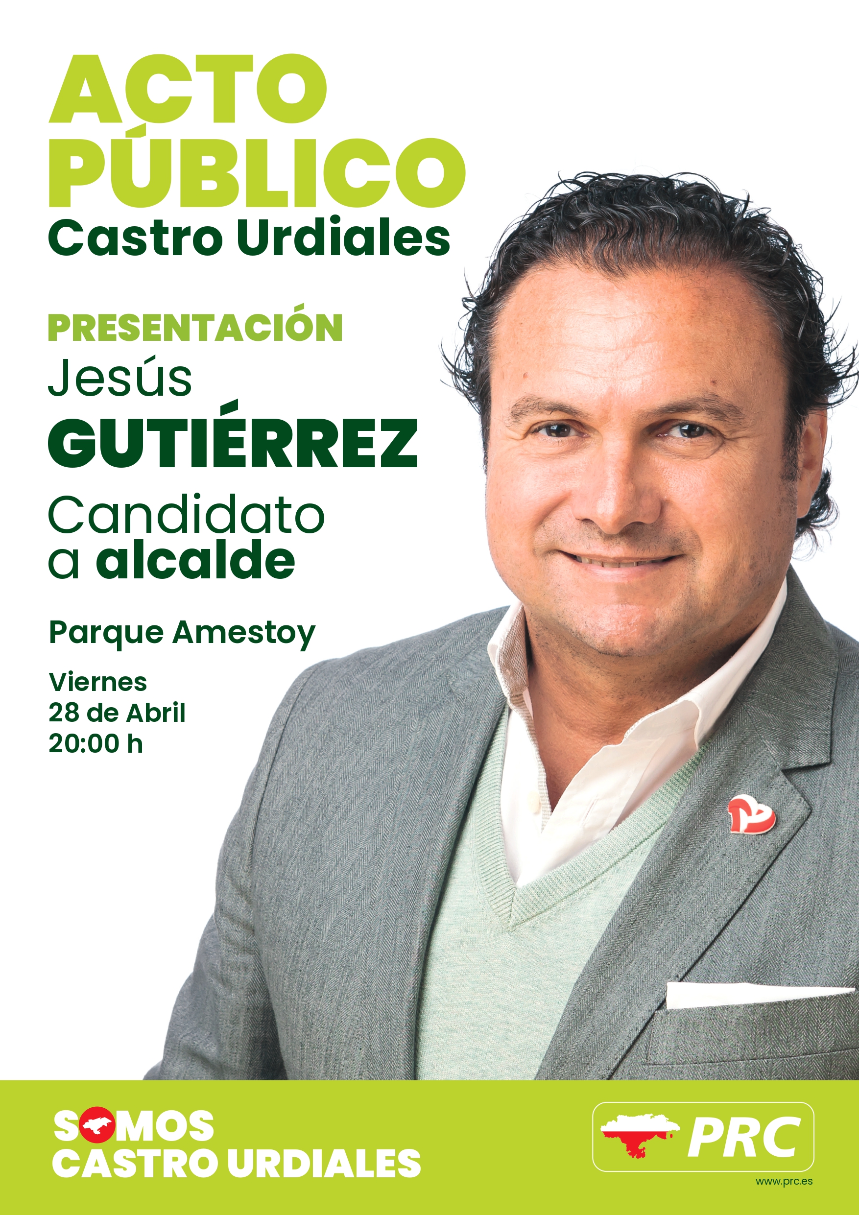 Revilla preside mañana la presentación de Jesús Gutiérrez como candidato del PRC en Castro Urdiales 