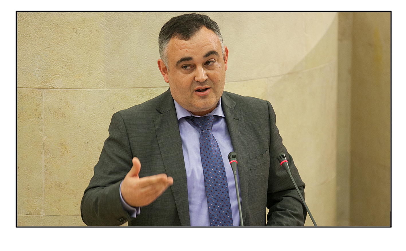José Miguel Fernández Viadero durante su intervención en el Pleno del Parlamento.