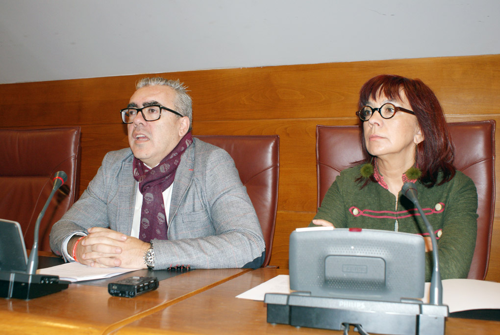 Pedro Hernando y Matilde Ruiz durante la presentación de la PNL: