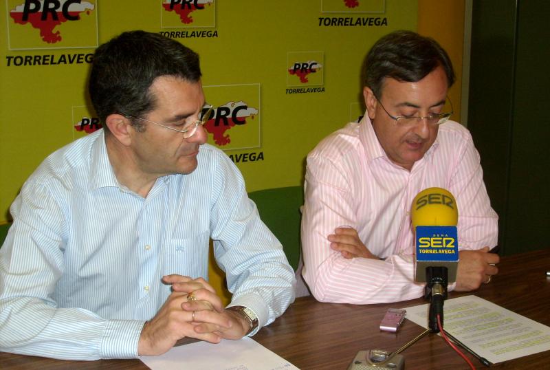 Pedro G. Carmona y Pedro P. Noriega en la rueda de prensa del soterramiento