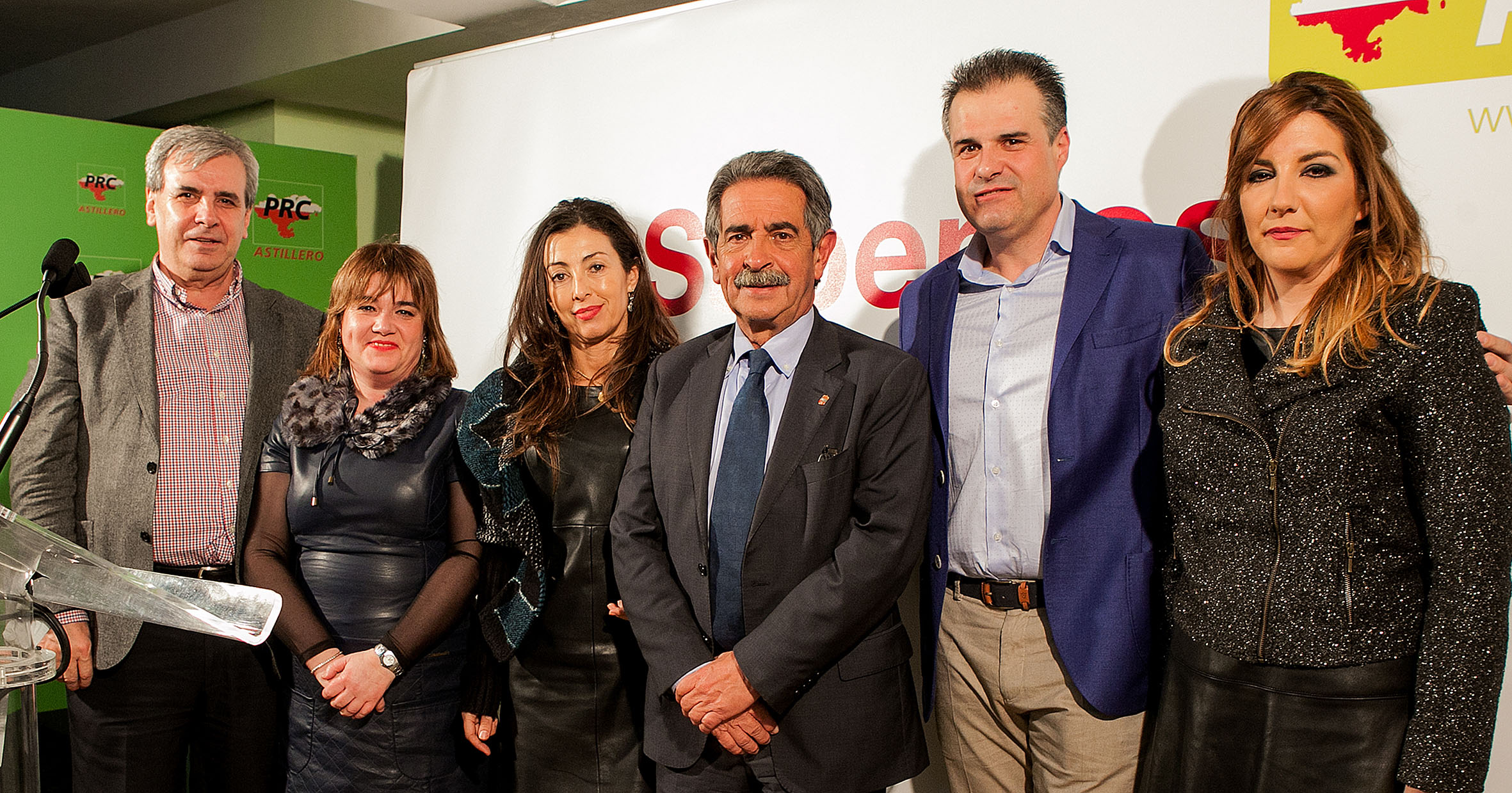 De izquierda a derecha, Rafael de la Sierra, Belén Benito, Pilar Briz, Miguel Ángel Revilla, Francisco Ortiz y Maica Melgar
