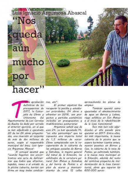 Luis Ignacio Argumosa, nuestro concejal de Obras, en la revista municipal