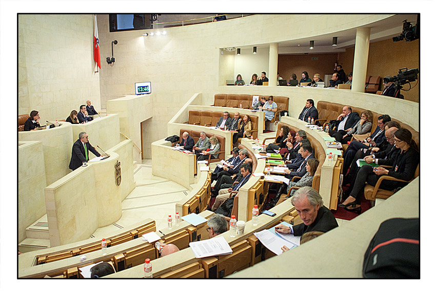 El portavoz regionalista, Pedro Hernando, durante una intervención en el pleno.
