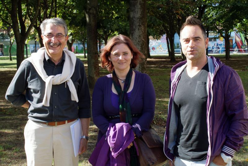 De izquierda a derecha, Andr?s Guti?rrez, Pilar Santisteban y David D?ez
