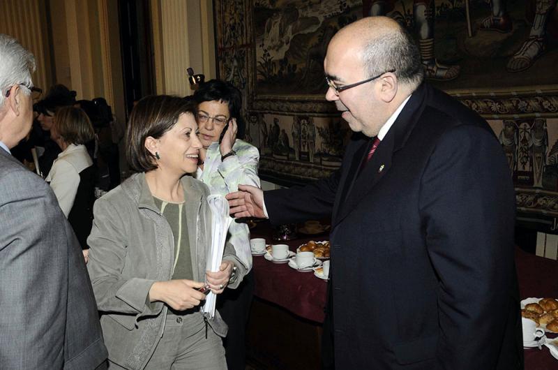 Jes?s Oria con la ministra Elena Espinosa
