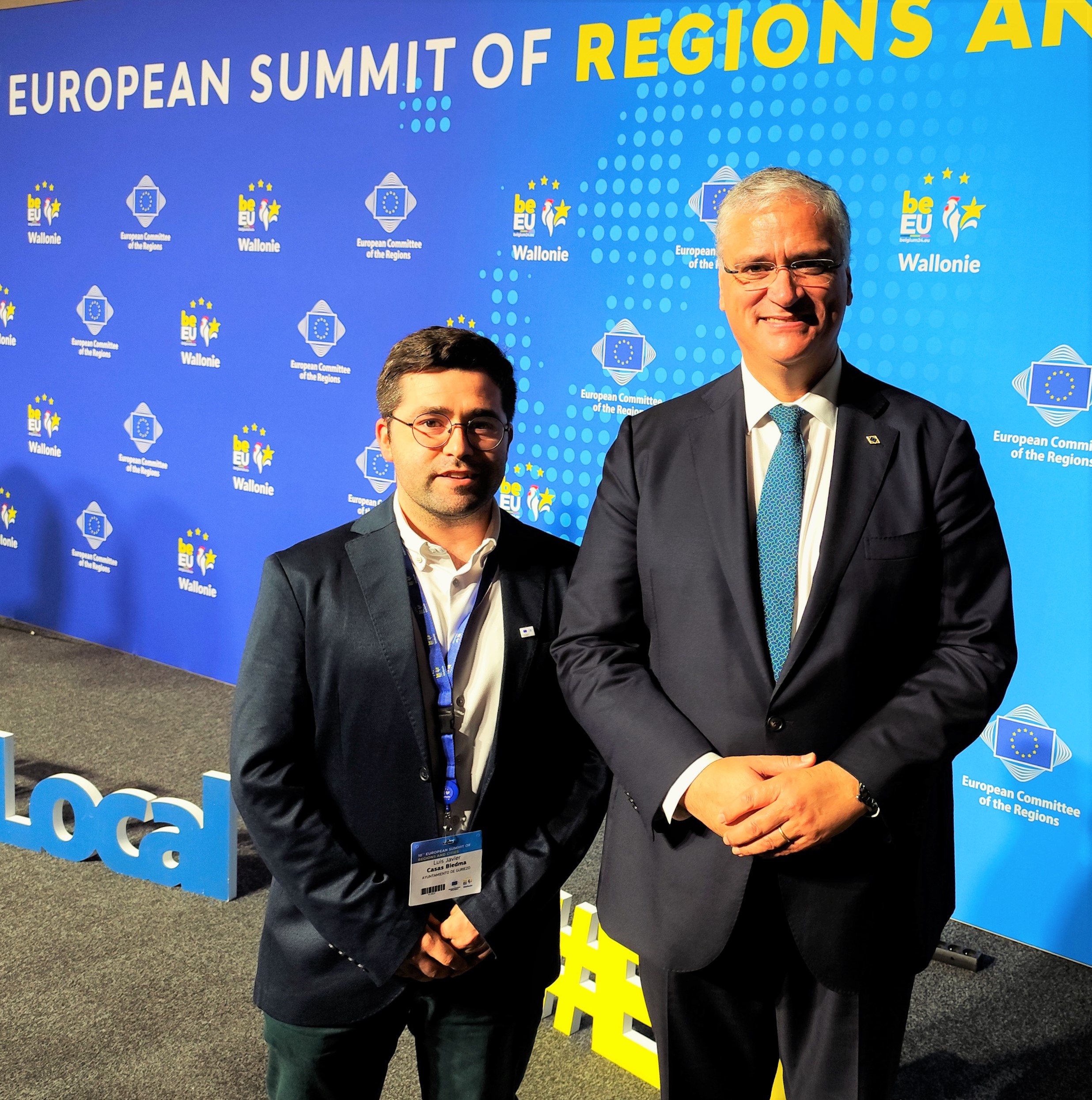 Luis Casas con el presidente del Comité de las Regiones, Vasco Alvés Cordeiro