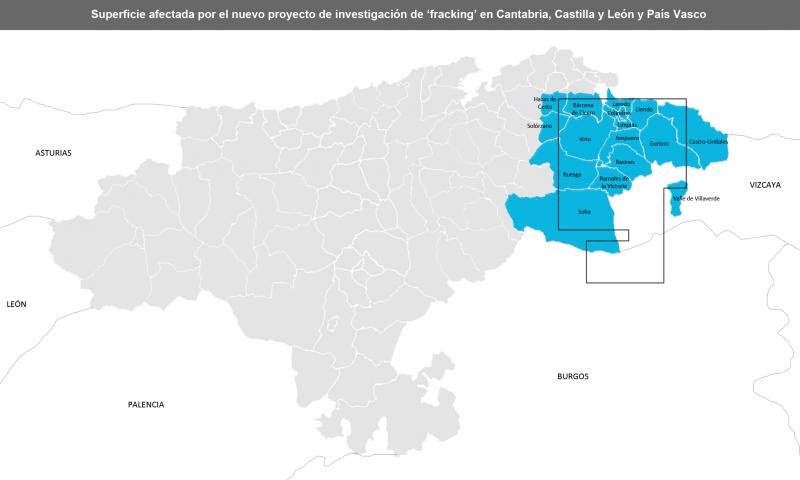 Superficie afectada por el nuevo proyecto de 'fracking' que tramita el Gobierno de Espa?a