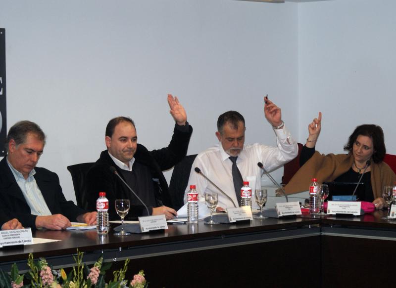 Los concejales del Grupo Municipal Regionalista durante una de las votaciones.