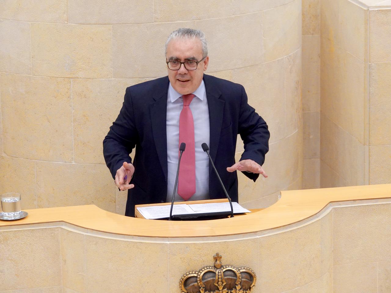 Pedro Hernando en una intervención ante el Pleno del Parlamento