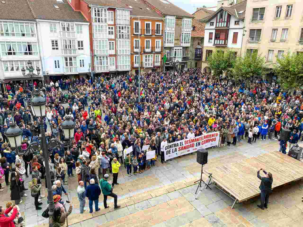 Imagen de la movilización vivida hoy en Reinosa