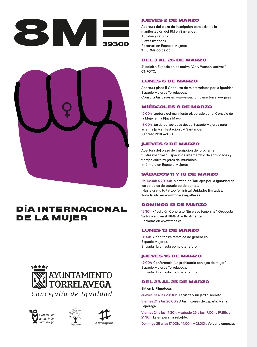 Torrelavega celebra el 8M con un programa de actividades que se prolongarán durante todo el mes de marzo